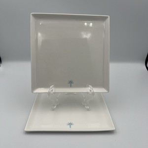Vintage Singapore Airlines Business Class 7" Porcelain Square Plates Set of 2
