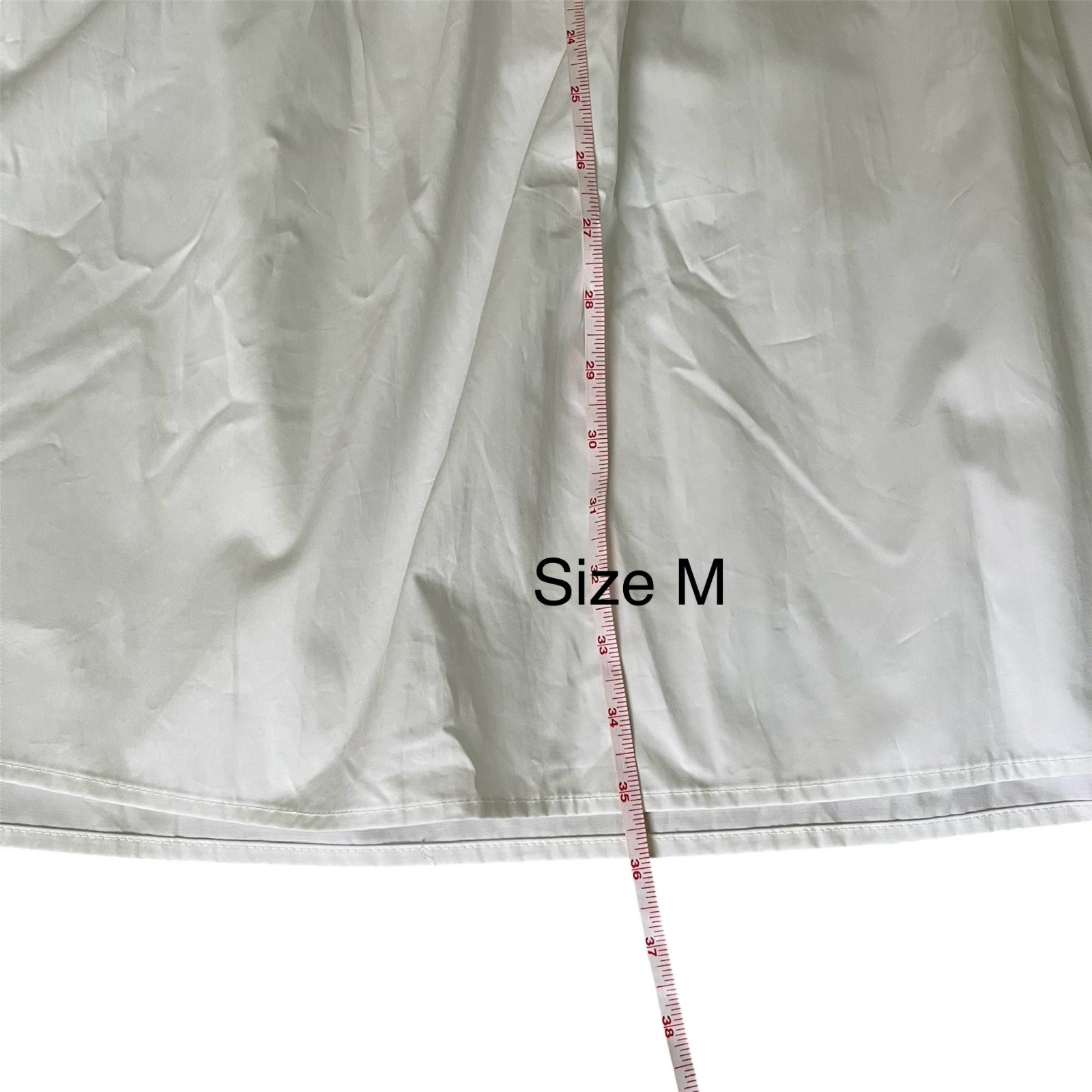 Zara White Poplin Midi Skirt Smocked Waist Organic Cotton XL NWT Summer Chic image 9