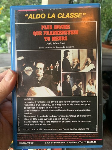 PLUS MOCHE WUE FRANKENSTEIN TU MEURS (French VHS) 80s Italian Horror Comedy - Picture 2 of 15