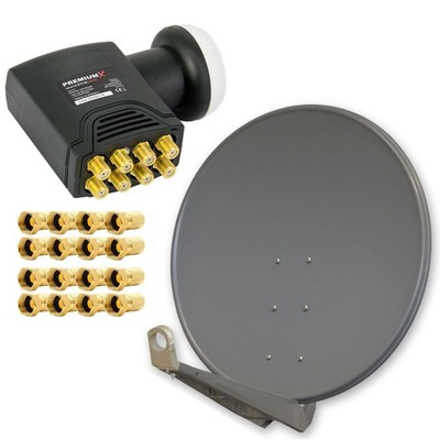 PremiumX DELUXE SAT Anlage 8 Teilnehmer Satelliten Antenne 100cm ALU Octo LNB 4K