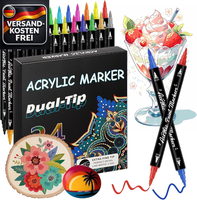 Acrylstifte Set 24 Farben Wasserfest FüR Stein Holz Glas Keramik Stoff