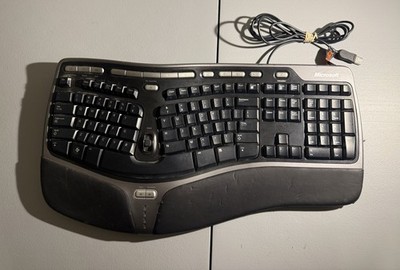 Microsoft Natural Ergonomic Keyboard KU-0462 Black Wired USB Tested