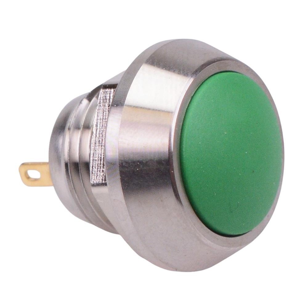 Green Momentary Vandal Resistant Push Button Switch 2A SPST