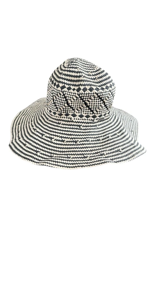 Sombrero de sol flojo tejido Roxy - aspecto de paja negro y natural - 100 % papel - S/M Foto 4 de 4