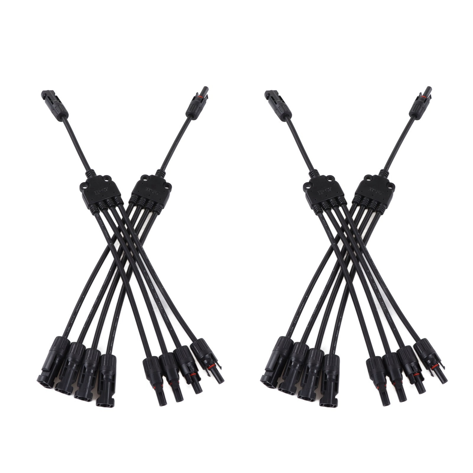 2 Set Solar Panel Photovoltaic Y Branch Parallel Cable PV Adapter Cable Wire Mal
