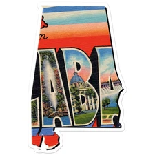 Vintage Alabama State - Vinyl Decal Sticker - Car Window Laptop - ebn8848