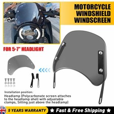 Motorcycle Windshield Wind Deflector For 5-7" Round Headlight Cafe Racer Bobber