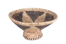 Papago Pedestal Basket ca. 1930   3.375" H x 6.5" D with 2.875" D Pedestal Base