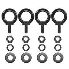 4Pcs M5x12mm 304 Stainless Steel Lifting Shoulder Eye Bolt with Nut Washer Set