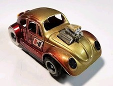Vintage Tyco Red/Gold Funny VW HO Slot Car Curvehugger Volkswagen Beetle Bug HTF