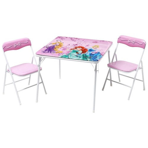 Disney Princess Metal Table and Chairs Set Folding Children Kids New Free P+P - Picture 2 of 4