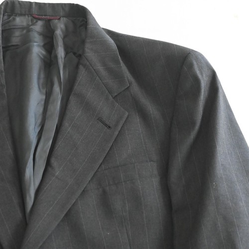 Hart Schaffner Marx 44R 36x32 Gray Striped HSM 100s Wool Mens Jacket Pants Suit - Picture 3 of 12
