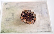 Franz Ehmke *1928-2018 Berlin Pastel Still Life of a Pine Cone from Below