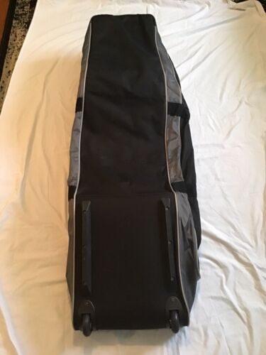 NWT BAGBOY T-500 GOLF CLUB TRAVEL BAG charcoal black silver NEW WHEELED COVER - Picture 2 of 7