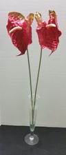 Artificial 20" Red Anthuruim Stems Silk Model 7696 Choose Lot of 6 or 12