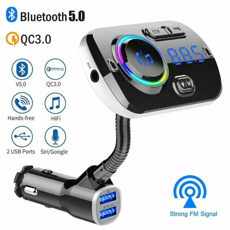 FM Transmitter Bluetooth 5.0 Auto Radio Adapter KFZ Ladegerät  Freisprechanlage