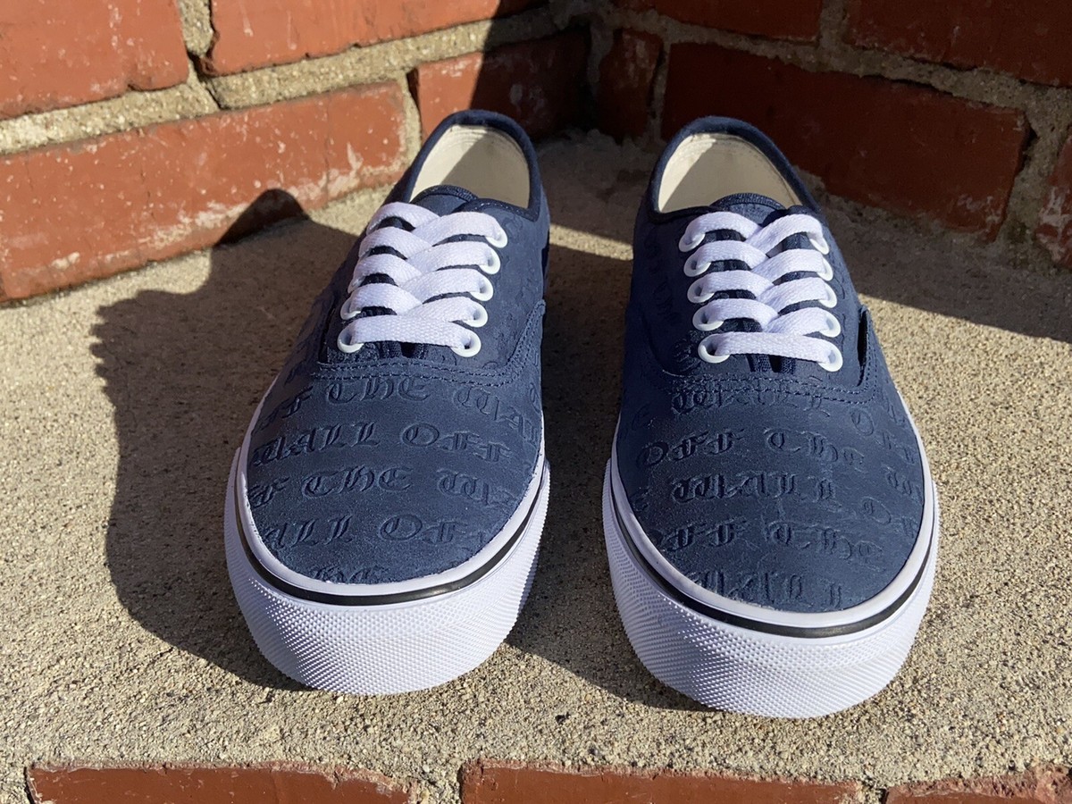 Vans Authentic Deboss Mens Size 9.5 Blue Suede Off The Wall Skate Sneakers Shoes VANS Authentic Off The Wall Blue | eBay main image 4