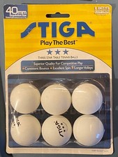 1 Pack Stiga White 40mm Regulation Table Tennis Balls 6 2001 NEW/Unused ggg1
