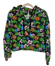 Love Moschino Size 4 Womens Sweatshirt Hawaiian Floral Print Crop Hoodie