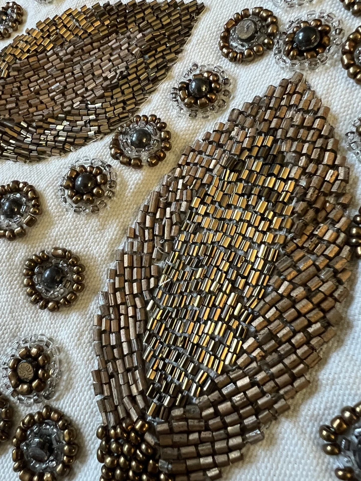 Pier 1串珠枕套,2 件套,白色带棕色奖章串珠,18 — 第 3/4 张图片