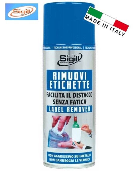 RIMUOVI ELIMINA ETICHETTE SPRAY 400ml "SIGILL" NON AGGRESSIVO SU METALLO VERNICE
