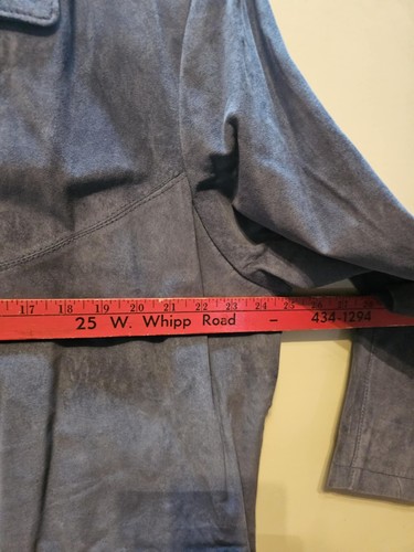 Gray Blue Jessica Holbrook Suede Plus Size Ladies Dress Coat Jacket 2X - Picture 9 of 9