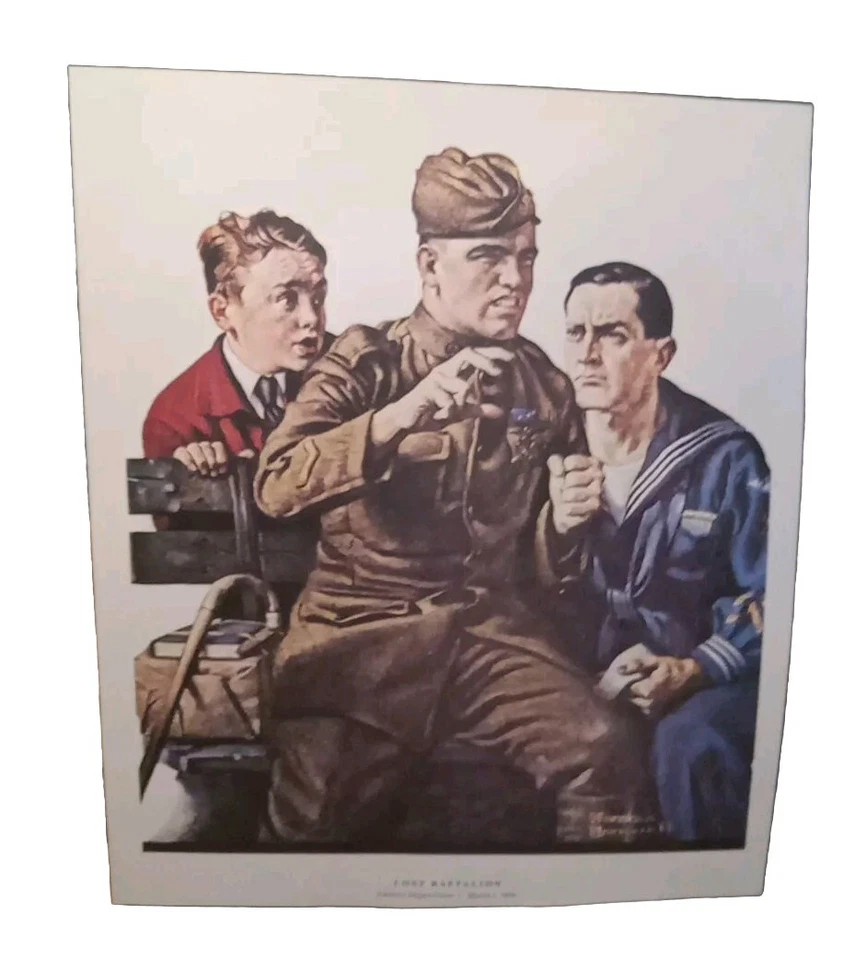 Lost Battalion By N. Rockwell 1970s reimpresión de 1919 Literary Digest cubierta 12x14" Foto 2 de 4