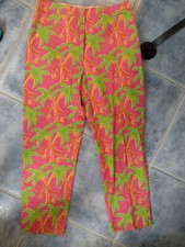 Great Cropped Capri Pants Lilly Pulitzer Pink Monkeys  Banana Palm Trees Sz 4