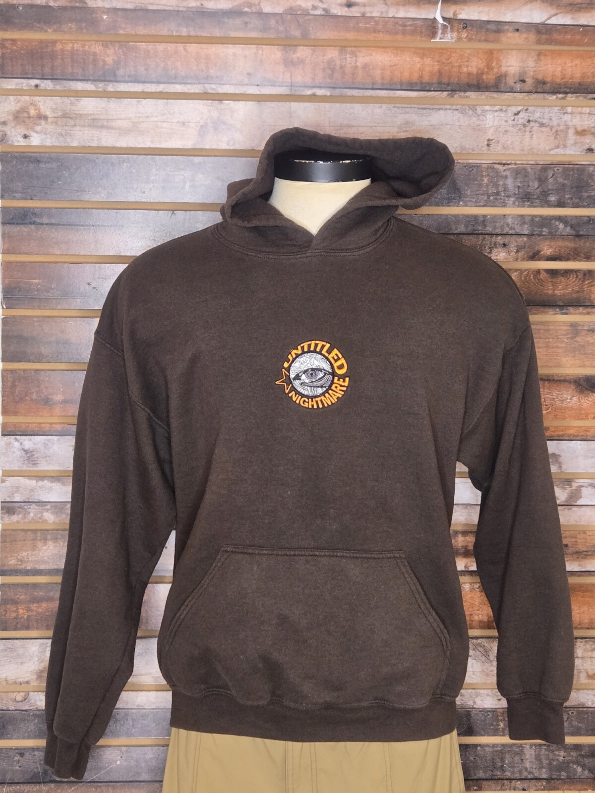Untitled Nightmare Pullover Brown Embroidered Hoo… - image 1