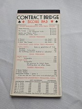 Vintage No. 710 Contract Bridge Score Pad with Contract Rules And Point Values