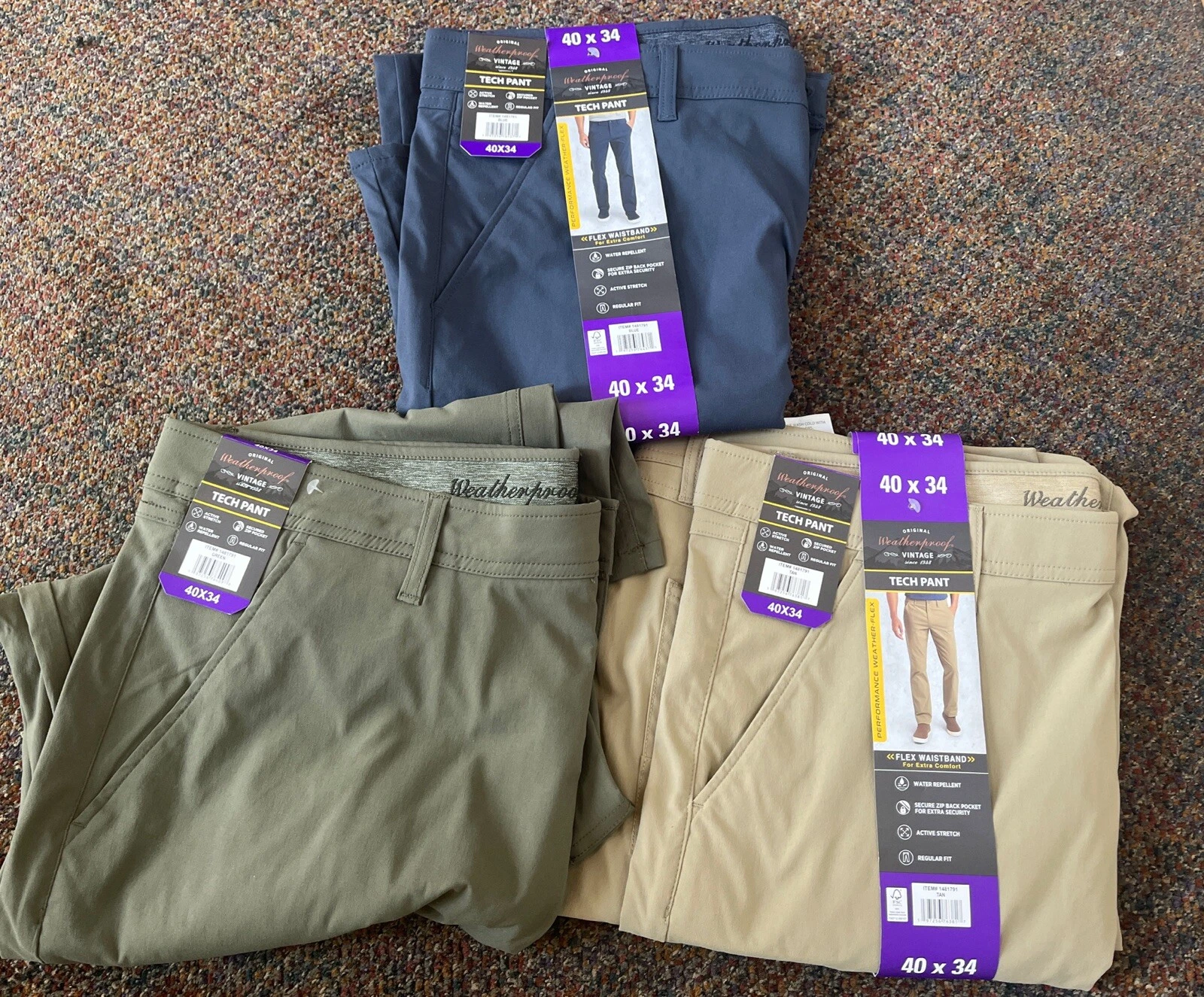 Weatherproof Vintage Straight Fit Tech 5 Pocket Pants TAN,BLUE,GREEN 1481791
Opens in a new window o