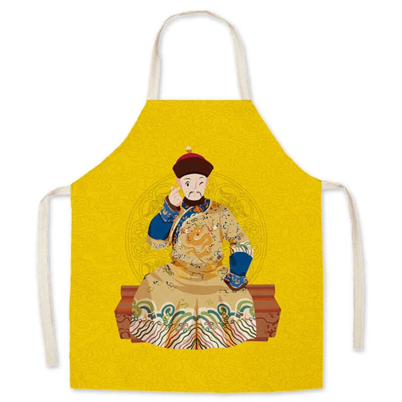 Chinese Fashion Household Linen Apron Household Kitchen Oil Stain Proof Apron - Image 3 of 4