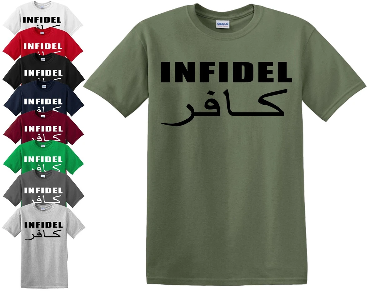 INFIDEL T SHIRT MILITARY ARMY FUNNY ENGLISH AFGHAN AFGHANISTAN