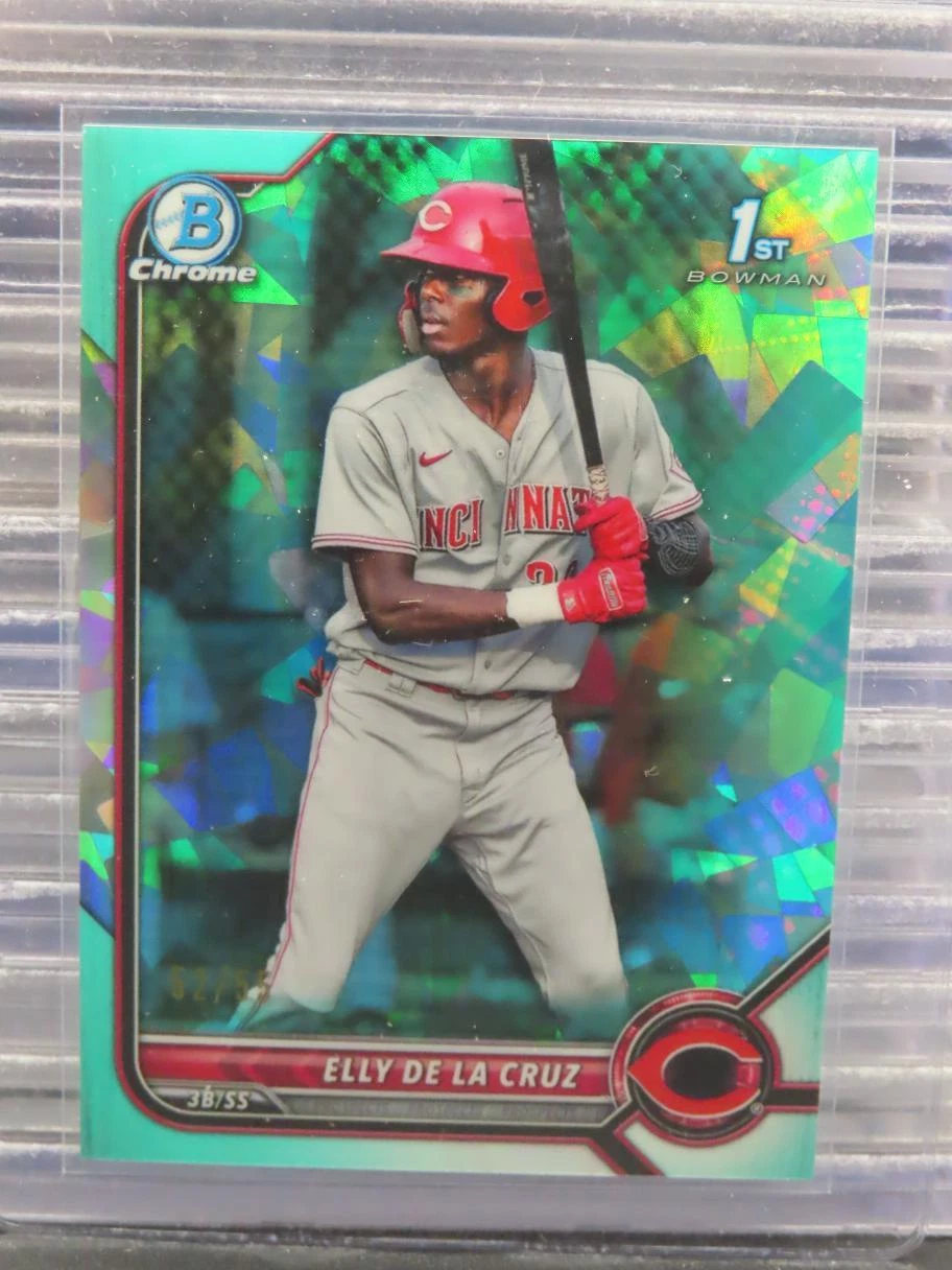 2022 Bowman Chrome Sapphire Elly De La Cruz 1st Prospect Aqua Refractor #52/55