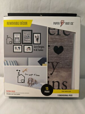 Paper Riot Co. Removable Decals LOVE BEGINS AT HOME  15 Decal Stickers  STORY