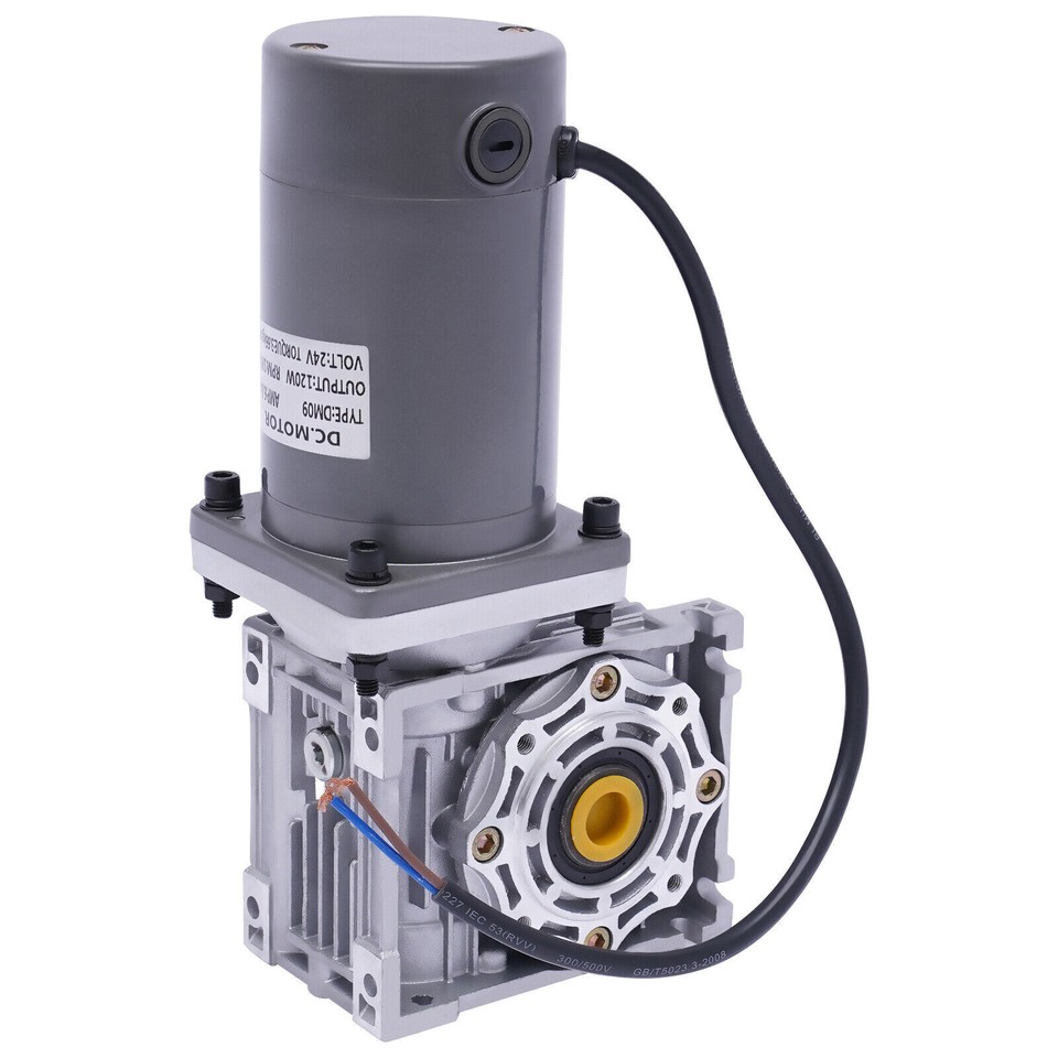 120W DC24V Worm Gear Reducer Gearbox Electric RV Gear Motor High Torque