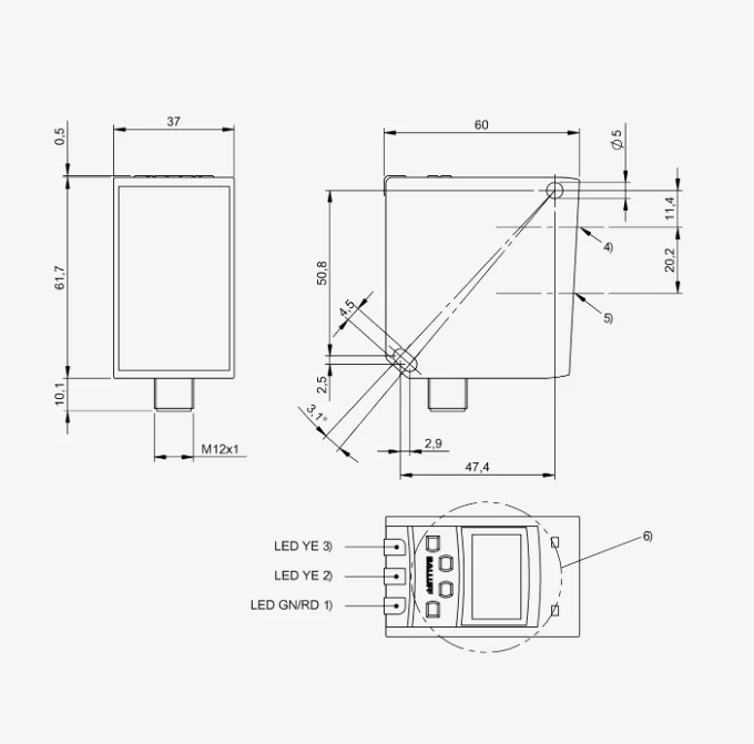 BALLUFF BOD001Y Sensores de distancia con carcasa metálica, PANTALLA y láser de luz roja Foto 2 de 2