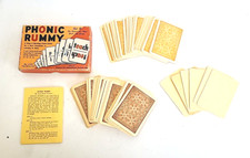 Vintage Phonic Rummy Boxed Card Games - 1953 2157 Set B 2nd and 3rd Grade Age