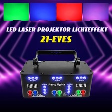 21-Eyes RGBW Laser Projektor Lichteffekt Bühnenlicht DMX Strobe Disco Party & UV