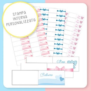 Bigliettini 10 Biglietti Bomboniera Battesimo Bimbo A Stampa Personalizzata Ebay