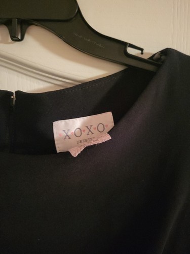 VTG 90s MINI DRESS XOXO BodyCoN Black RETRO Sexy 3/4 sleeve boat neck USA made - Picture 2 of 5