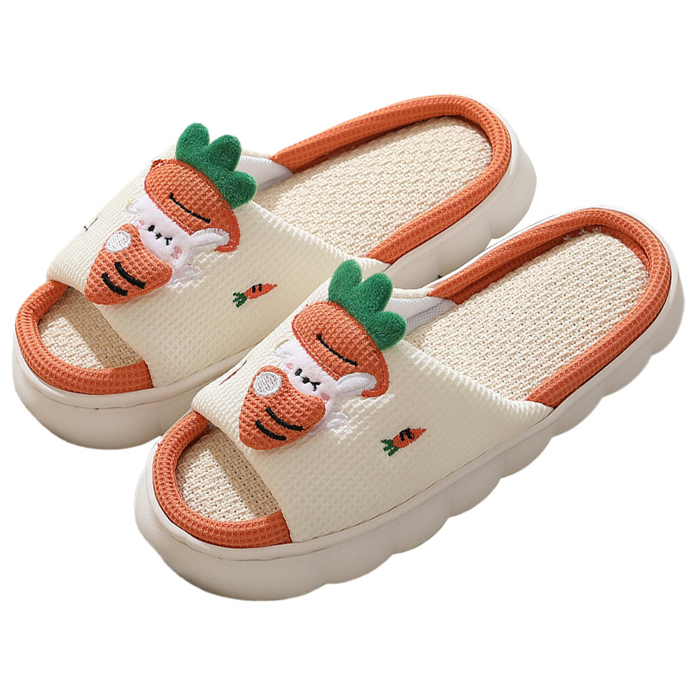 APL Cute Warm Rabbit Slippers Comfortable Indoor Linen Slippers Linen for Men Women