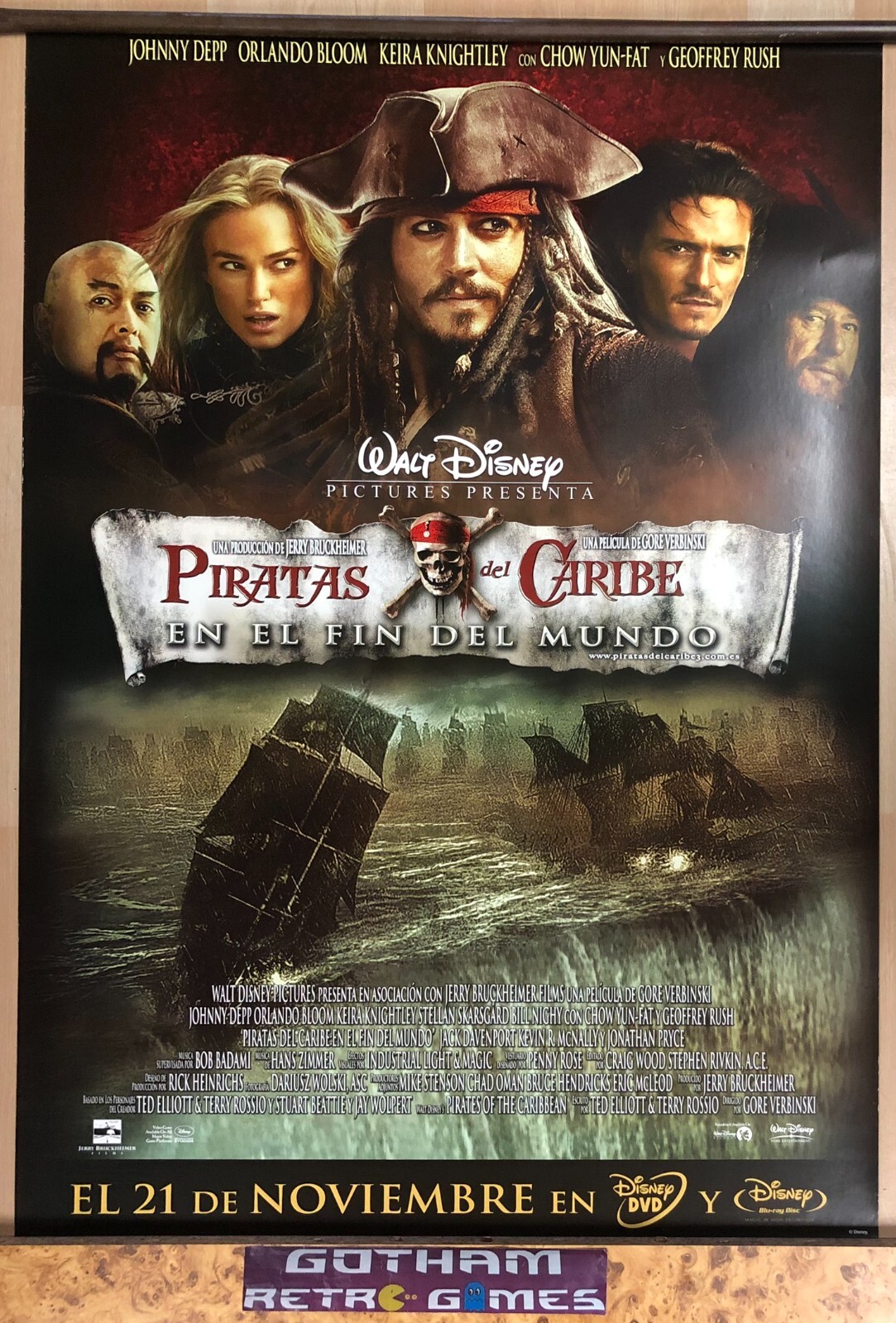 Poster de la pelicula Piratas del Caribe 100cm x 70cm Aprox.