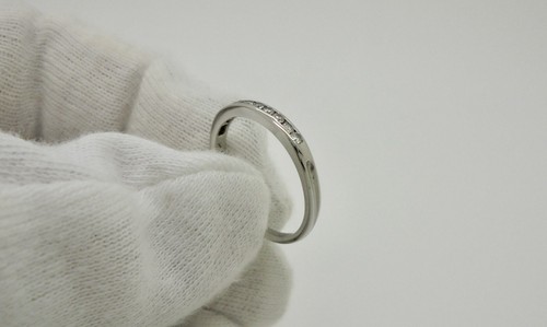 Vintage Tiffany & Co. 2mm Diamond Platinum Wedding Band Ring US5.5 c.1970's - Picture 6 of 12
