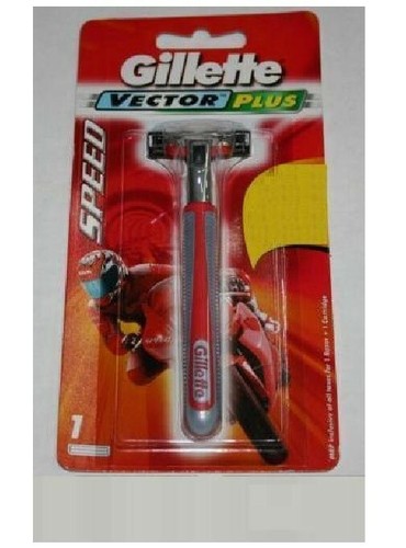 Red Gillette Vector Fits Atra Plus Schick Slim Twin Razor blades Handle Shaver - Picture 2 of 2