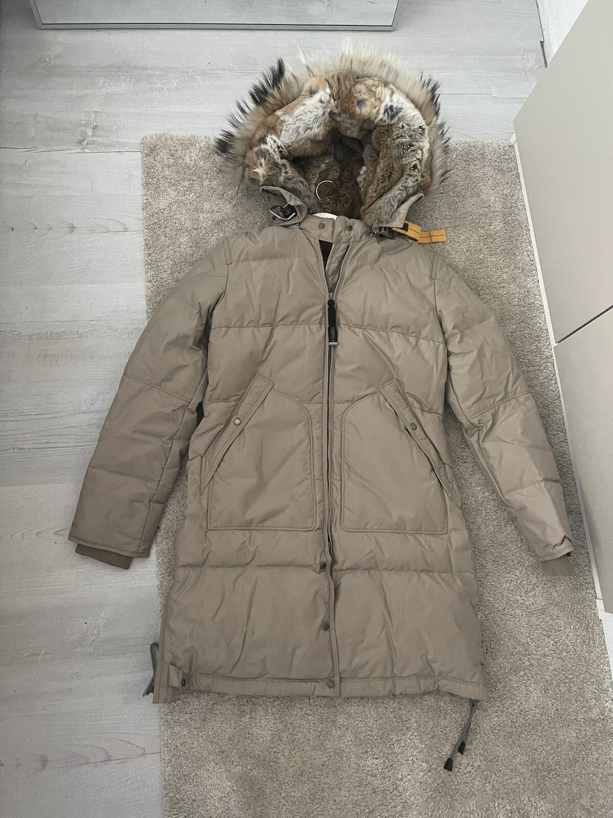 Echtpelz Damen Daunenmantel Mit Fellkapuze Damen Wintermantel