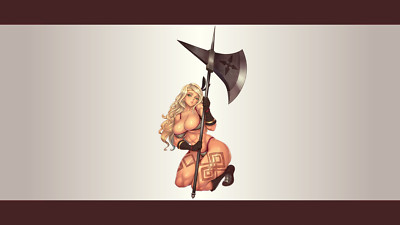 Anime capcom amazon blonde long hair girls muscular Playmat Gaming Mat Desk