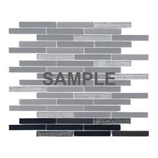 Black Modern Metallic Glass Brick Joint Mosaic Tile Kitchen Bath Wall Backsplash