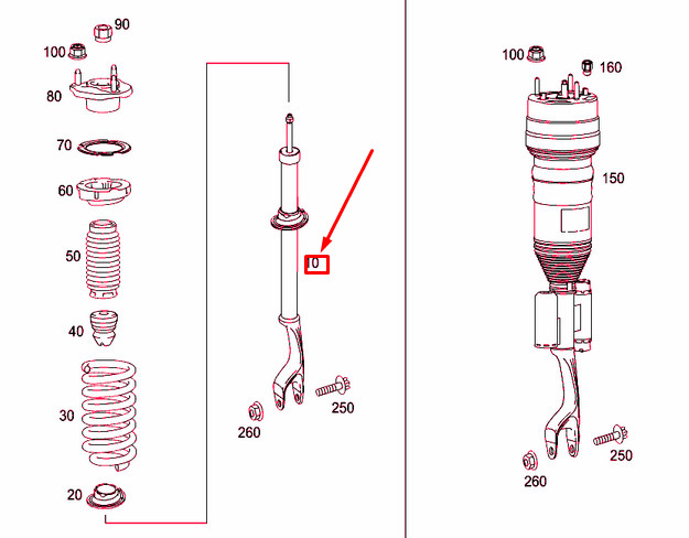 MB GLC Coupe C253 Front Right Shock Absorber Strut A2533200630 NEW 