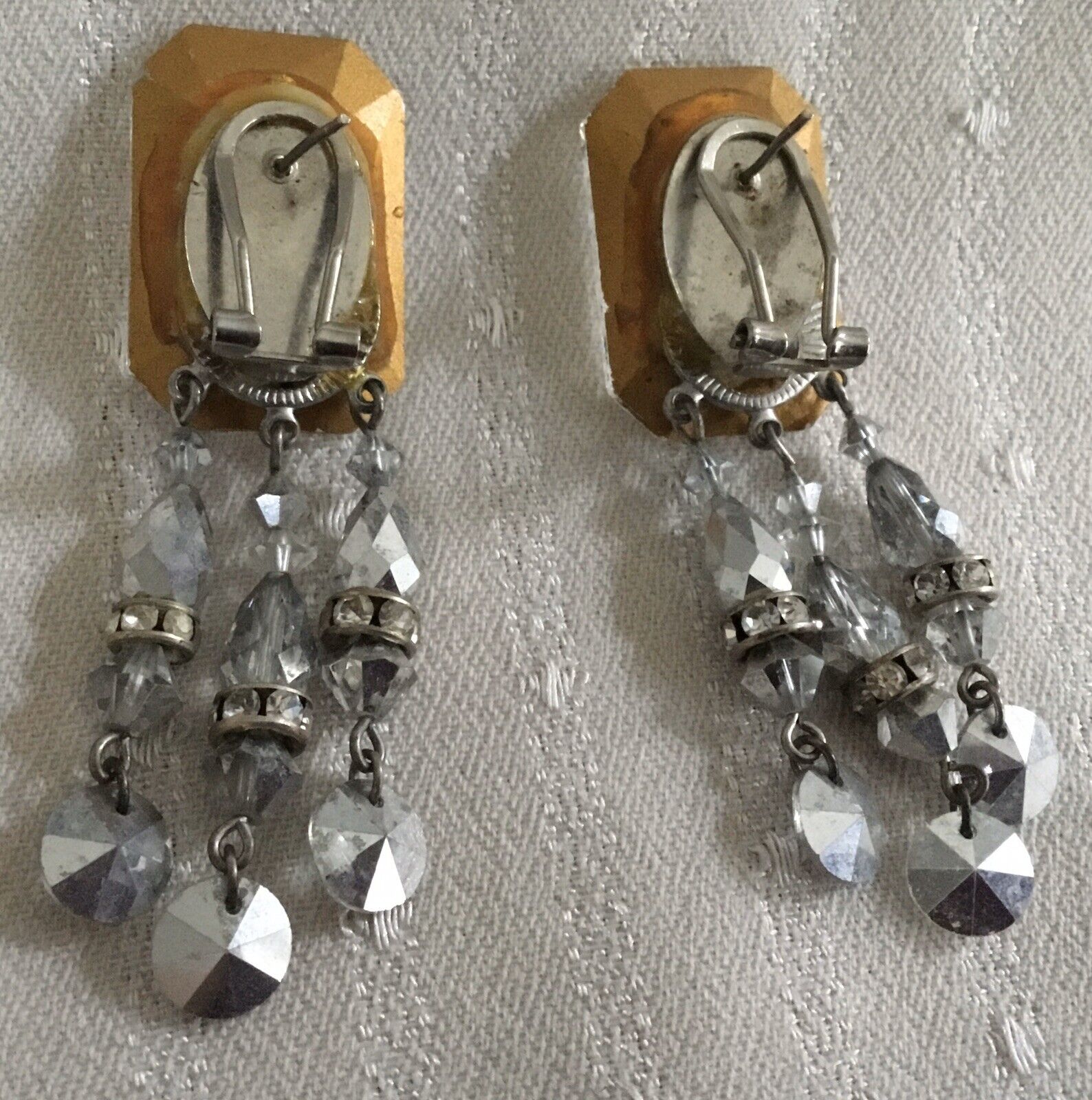 Crystal/Glass Chunky Pierced Earrings - image 7